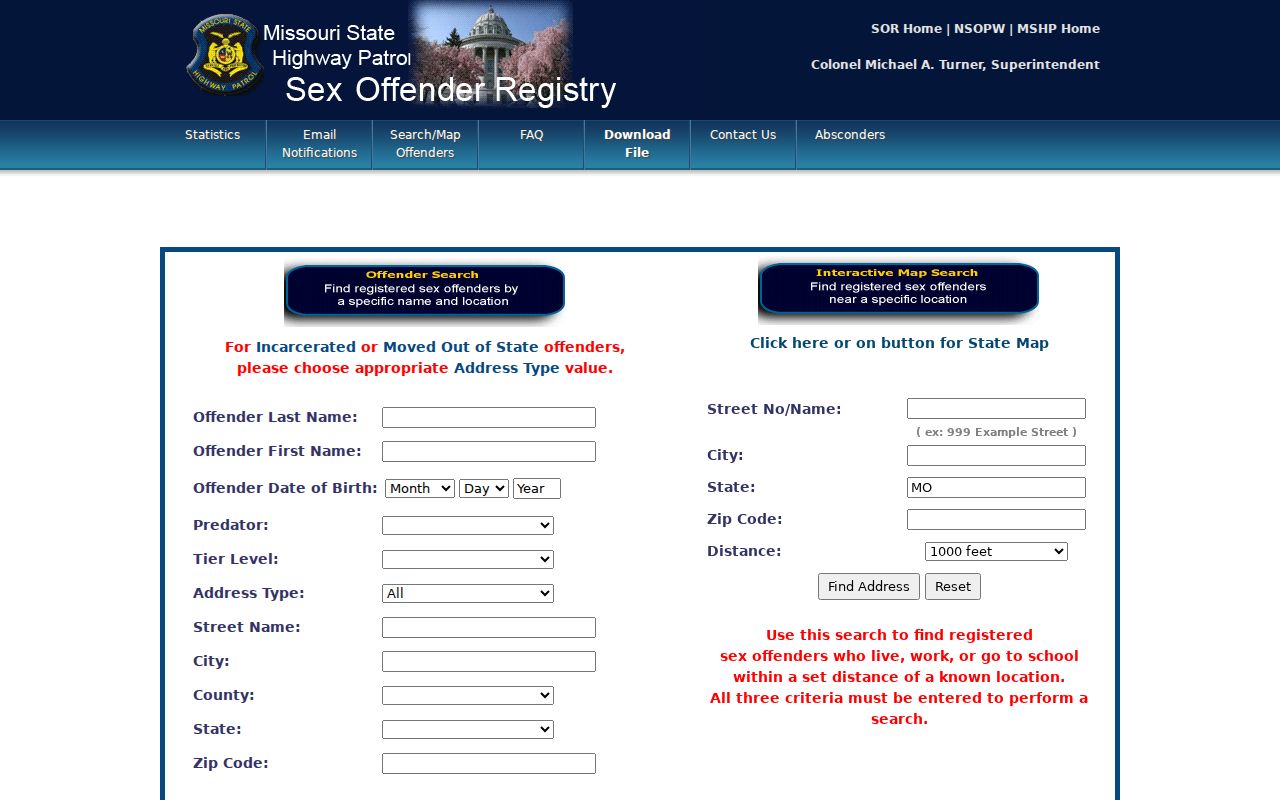 Vernon County criminal registry search through Missouri MSHP