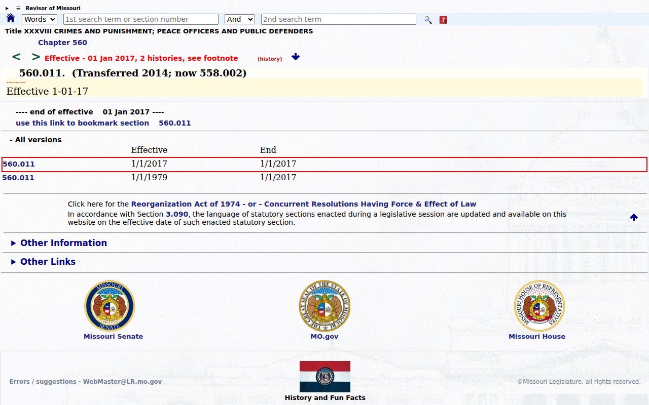 Vernon County sex offender registry fee compared with Missouri criminal fines